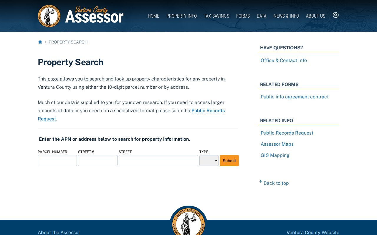 Oxnard residents directory Ventura County Assessor property search