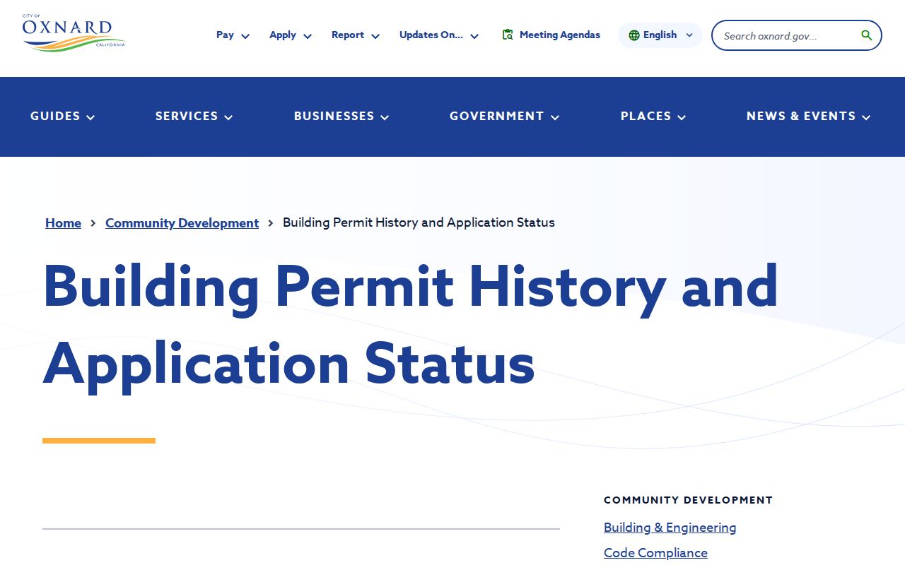 Oxnard street directory permit status search by address